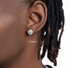 Hip Hop Wedding Zircon Stud Earrings Sparkling Unisex Daily Jewelry