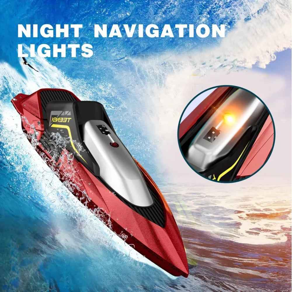 4DRC S5 Remote Control Boat For Swimming Pools And Lakes, 2.4GHz 20 MPH Racing Boat, Rechargeable Battery, Low Battery Alarm, Gifts For Boys And Girls, Logistics Sent Randomly By UPS,USPS,FEDEX
