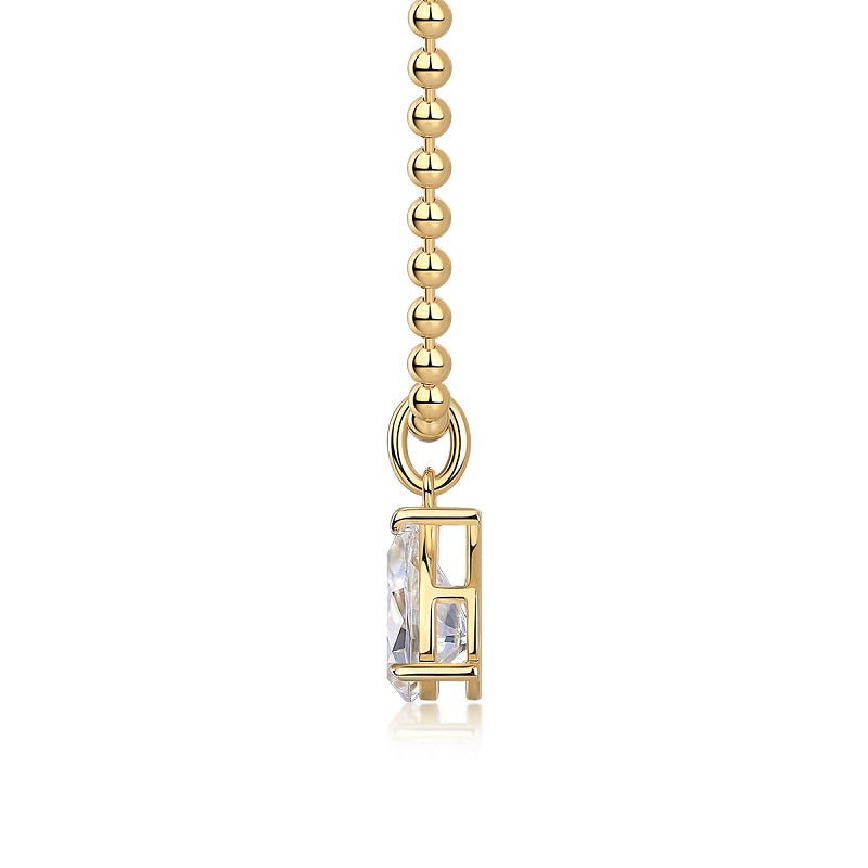 Wish Light Pear Moissanite Pendant Necklace S925 Silver Gold Plating