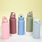 40 Oz Stainless Steel Sports Water Bottle With Straw Insulation, With 3 Lids ,straw Lid, Water Cup Lid,Please Note That This Product Is Shipped By Yourself For The Average Shipping Cost