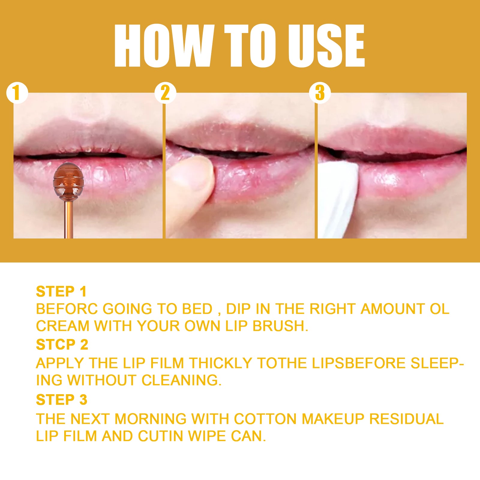 EELHOE Honey Lip Mask Moisturizing Exfoliating Lip Care Bee Lipstick Secondary image