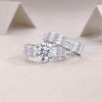 Vanilla Moissanite Jewelry Set In S925 Silver With Platinum Plating