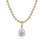Wish Light Pear Moissanite Pendant Necklace S925 Silver Gold Plating