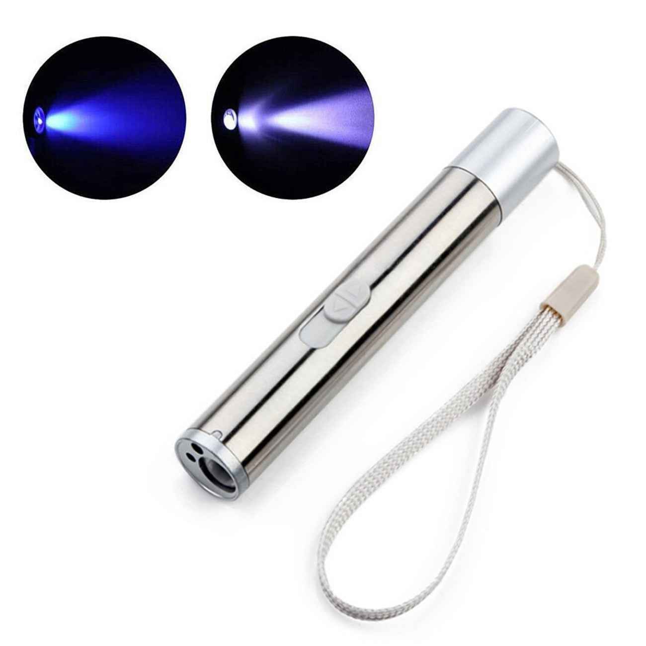 Red Laser Pointer Pen USB Rechargeable LED Light 3 In 1 UV Flashlight Secondary image