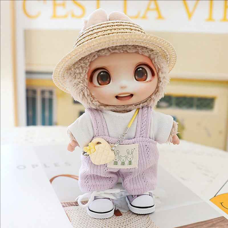 5PCS-Set Cute Hat Shoes Doll Clothes Outfit Set For LABUBU 15CM-17CM Doll, Adorable Dress Up Accessories For Doll - Dolls Not Included