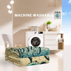 Tropical Baby Sea Turtle Flannel Fleece Blanket 3D Ocean Waves Flannel Soft Plush Throw Blanket Cozy Blankets For Bed Chair Car Sofa Couch Bedroom 75x100cm 130x150cm in a laundry room.