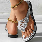 Floral Pattern Flip Flops Comfortable Casual Summer Beach Slippers