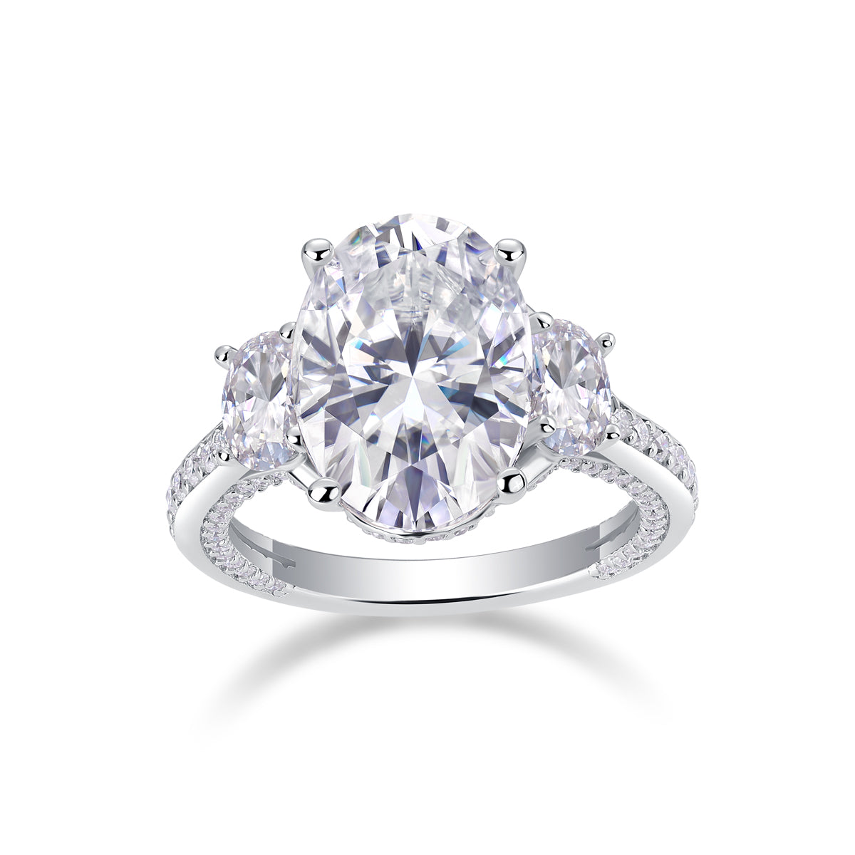 Crown Of Radiance Fashionable Moissanite S925 Silver Jewelry Set