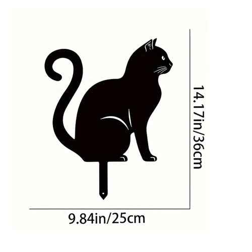 1pc Rusty Cute Cat Home Garden Stake Decoration - Cute Cat Garden Decor