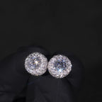 Hip Hop Wedding Zircon Stud Earrings Sparkling Unisex Daily Jewelry