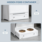 Pet Feeder Station Lockers With Raised Bowl And Integrated Storage