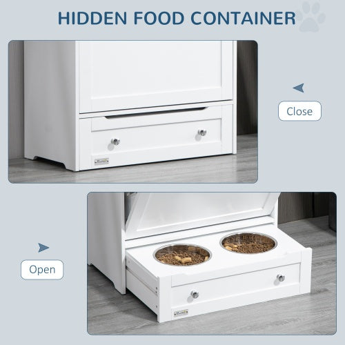Pet Feeder Station Lockers With Raised Bowl And Integrated Storage