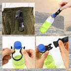 4PCS Plastic Bottle Holders Velcro Snap Carabiner for Hiking Camping