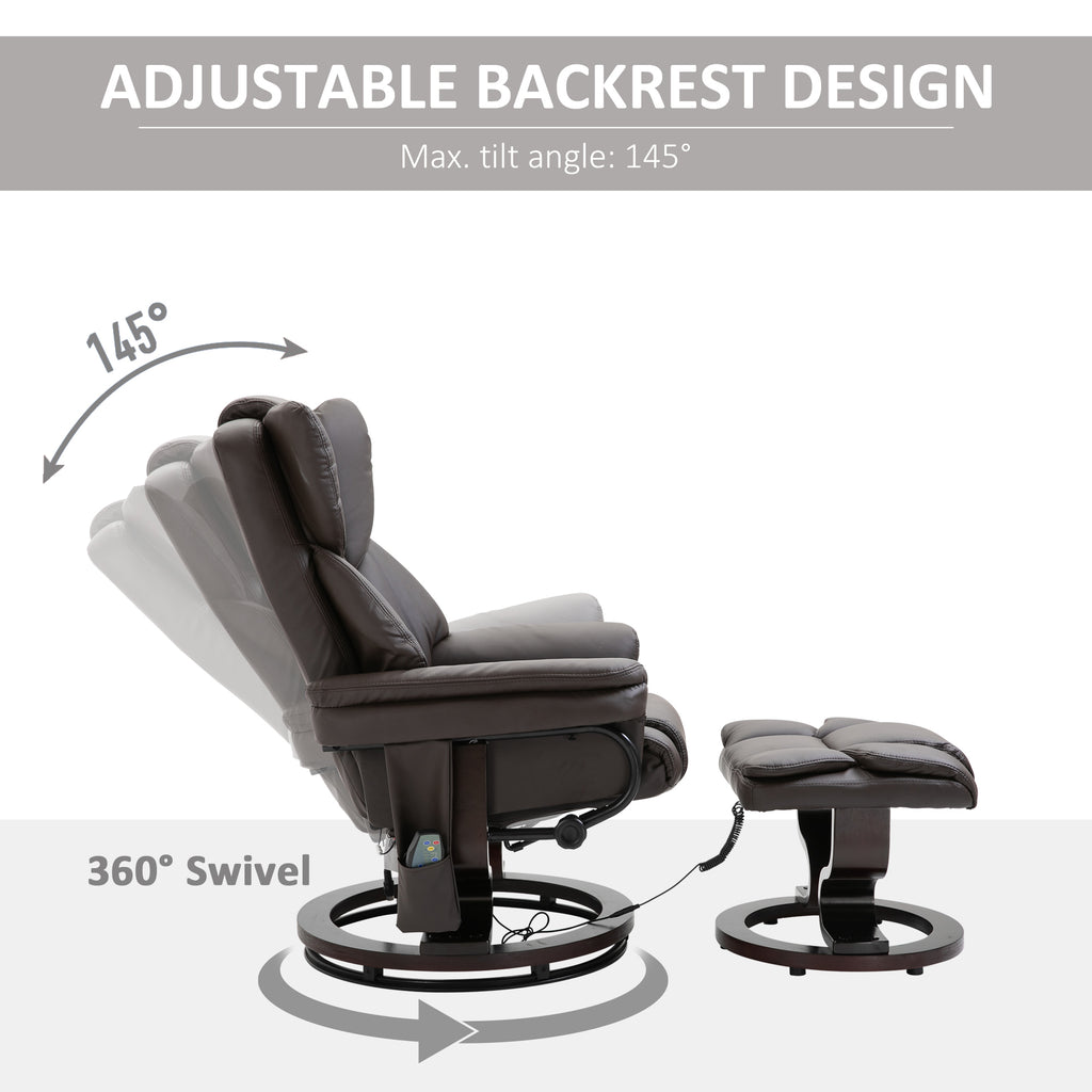 Massage Sofa Recliner Chair w/ Footrest 10 Vibration Points