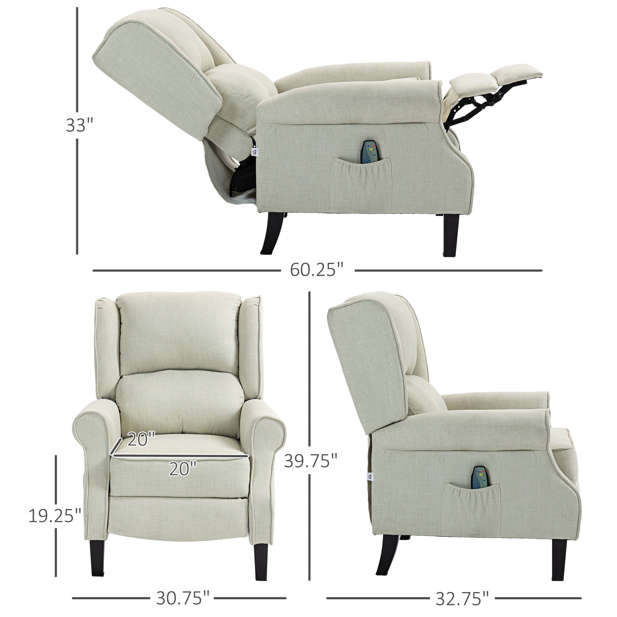 Vibration Massage Recliner Chair for Living Room with Heat At Home