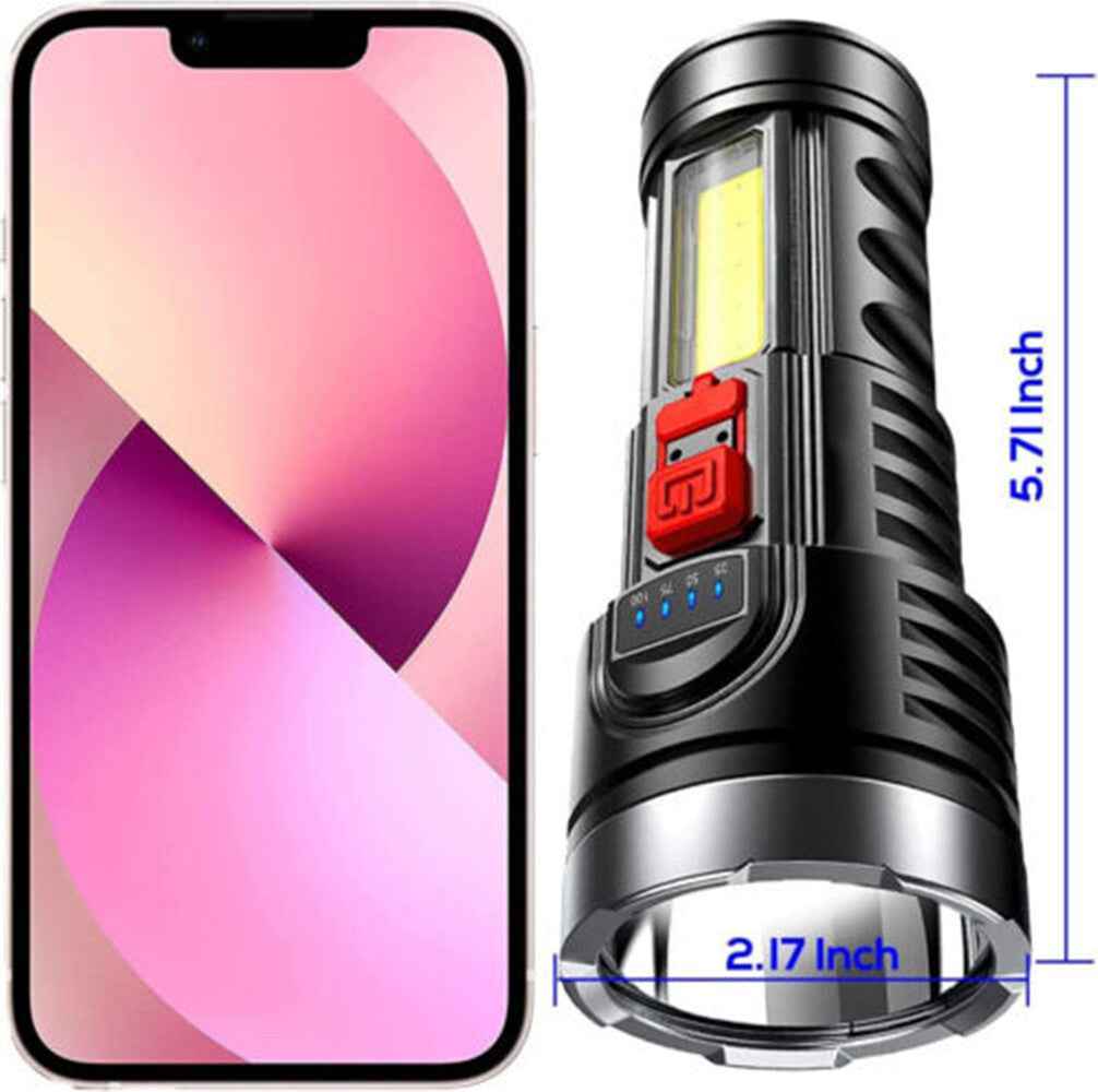 LED Flashlight Torch Rechargeable Work Light Built-in Battery Secondary image