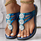 Floral Pattern Flip-Flops Comfortable Casual Summer Beach Slippers - Anklet Not Included