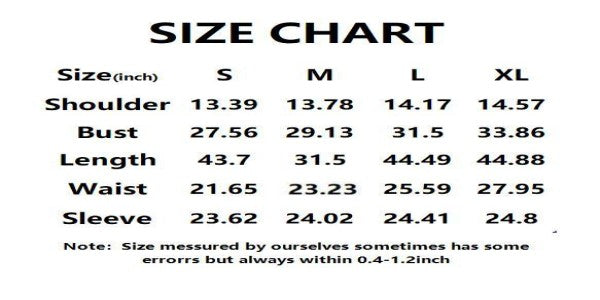 Size chart for Women Sexy Off Shoulder Long Sleeve Feather Elegant Sequin Maxi Dresss with measurements in inches.