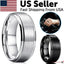 Tungsten Carbide Brushed Silver Men’s Wedding Band Ring Size 5-17