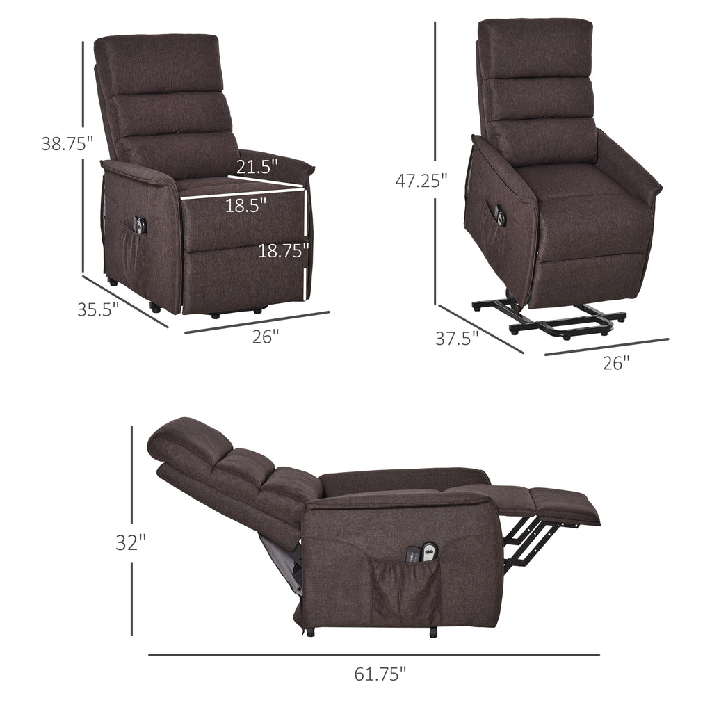 Power Lift Chair with Vibration Massage Fabric Recliner For Elderly