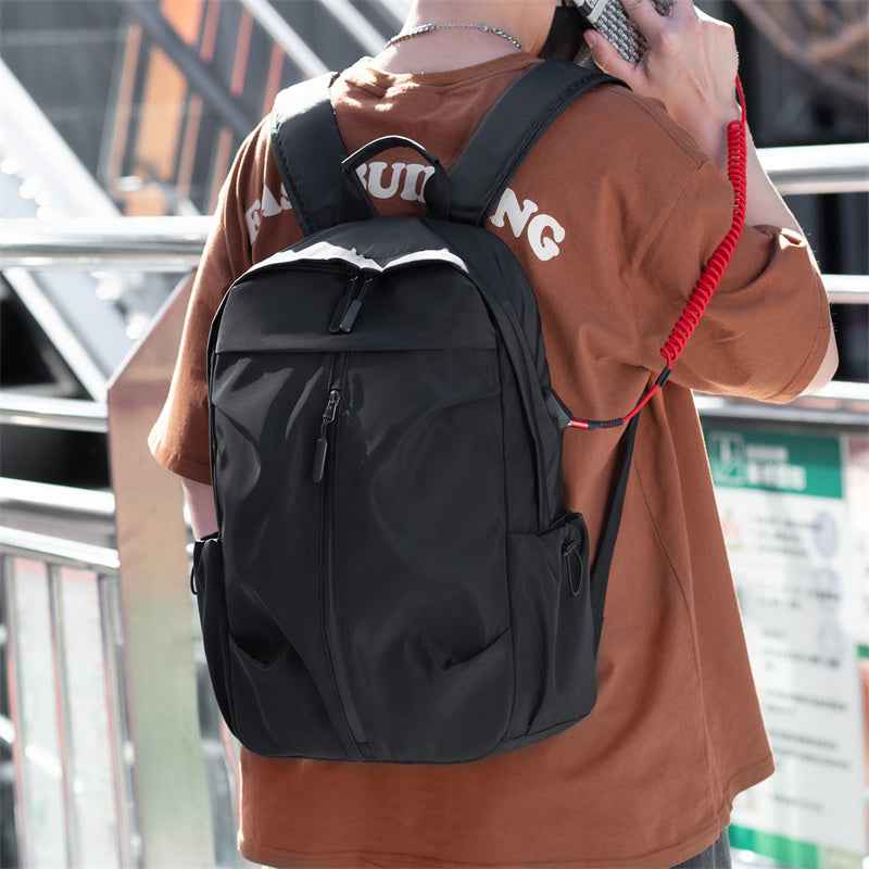 PU Backpack Fashion Large Capacity Men's Casual Backpack Commuter Trend Backpack Student School Bag