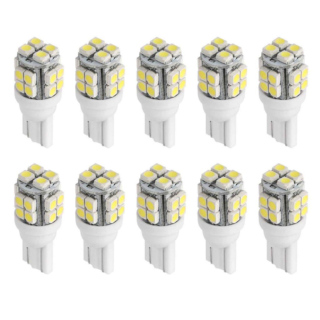 10PCS T10 LED Light Bulbs 6000K White Interior & License Lights