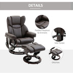 Massage Sofa Recliner Chair w/ Footrest 10 Vibration Points