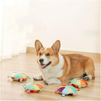 Plush Pet Dog Flying Discs Chew Toys Interactive Tug Bells Inside