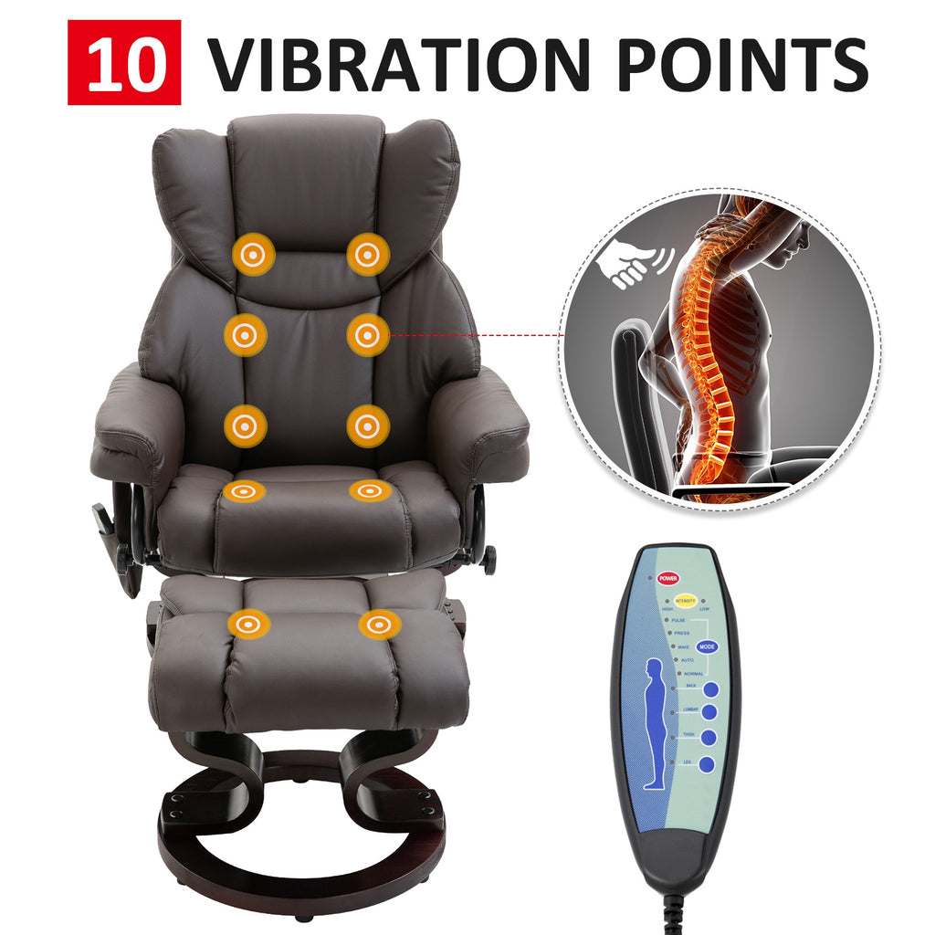 Massage Sofa Recliner Chair w/ Footrest 10 Vibration Points