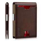 Genuine Leather Bifold Wallet Men, RFID Shielding Wallet Front Pocket Wallet, Suitable For Son And Daughter To Send Daddy's Wallet