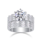 Vanilla Moissanite Jewelry Set In S925 Silver With Platinum Plating