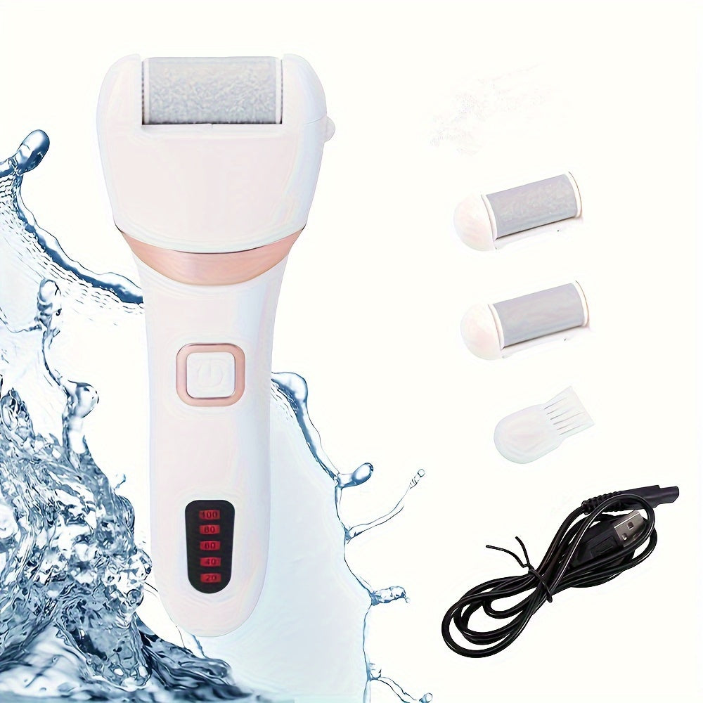 Electric Foot Grinder Cordless Pedicure Kit With Three Roller Heads