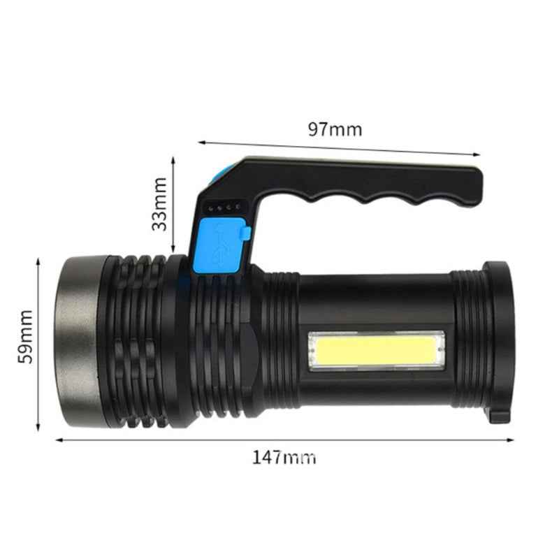 LED Flashlight USB Rechargeable Torch COB Spotlight Camping Light Secondary image