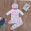 4PCS Newborn Kids Baby Girl Outfits Clothes Romper Bodysuit Pants Outfits Set