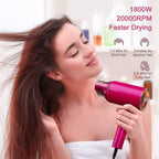 Water Ionic Hair Dryer 1800W With Magnetic Nozzle 2 Speed 3 Heat Travel