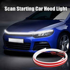 Upgrade Your Vehicle: Universal 12V 10W Start-Scan LED Hood Light – 59in White Dynamic Daytime Running DRL Strip
