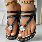 Floral Pattern Flip-Flops Comfortable Casual Summer Beach Slippers - Anklet Not Included