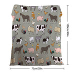 Various Animals Blanket Soft Pig Horse Durable Comfortable Blanket Women Birthday Gift Home Decoration Sofa Couch Office Bed Camping Travel 75x100cm 130x150cm 150x200cm