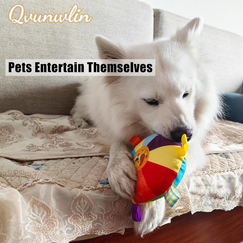Plush Pet Dog Flying Discs Chew Toys Interactive Tug Bells Inside