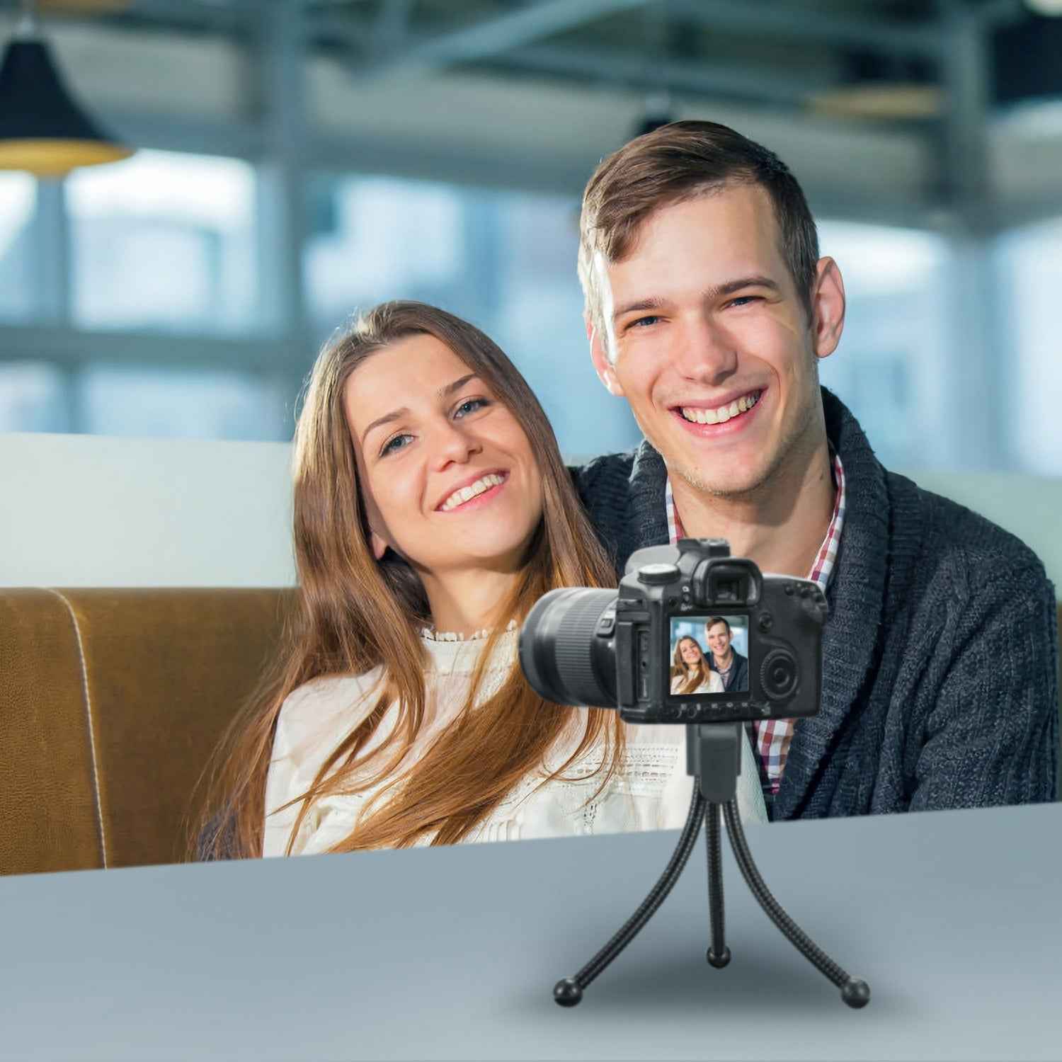 Flexible Mini Tripod Stand for Camera, Portable 1/4"-20 Screw Mount with Non-Slip Feet, Durable for DSLR, 35mm, and Compact Cameras