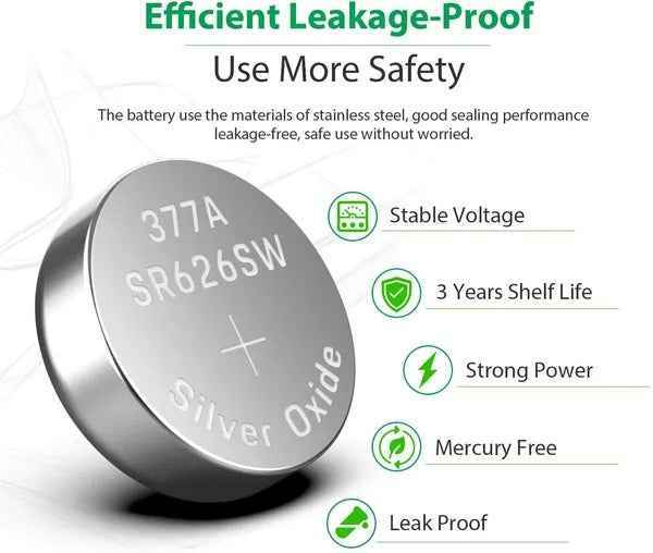 10 X OEM SPEC 377 376 364 363 WATCH BATTERY SR626SW SR626W Silver Oxide Battery
