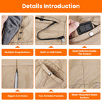 USB Heated Blanket Electric Heated Poncho Shawl Wrap Throw With Zipper Arm Holes Pocket 3 Heating Levels 6 Zones 5V 2A Machine Washable For Home Office Outdoor details.