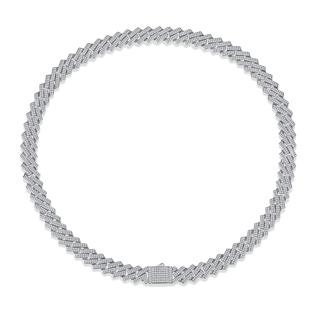 Mosan Diamond S925 Silver Necklace For Men Fits Luxury Style Sparkle