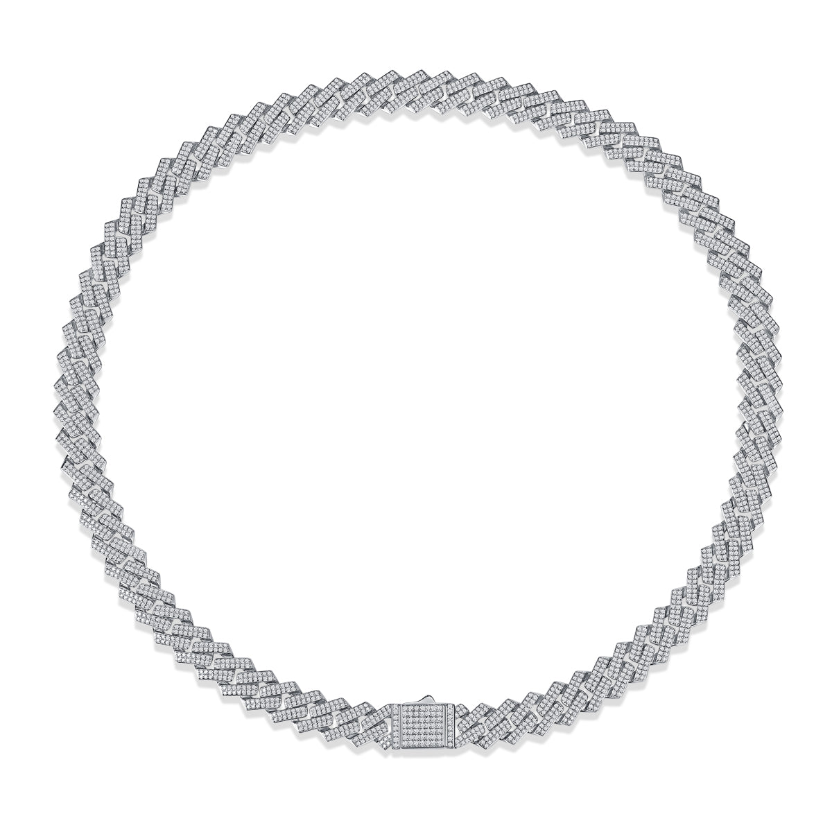 Mosan Diamond S925 Silver Necklace For Men Fits Luxury Style Sparkle