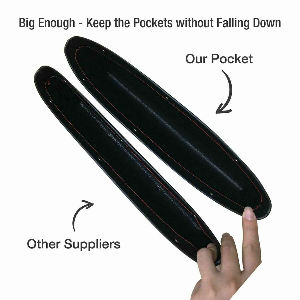 2pcs Car Seat Gap PU Leather Catch Catcher Box Caddy Slit Pocket Storage Organizer