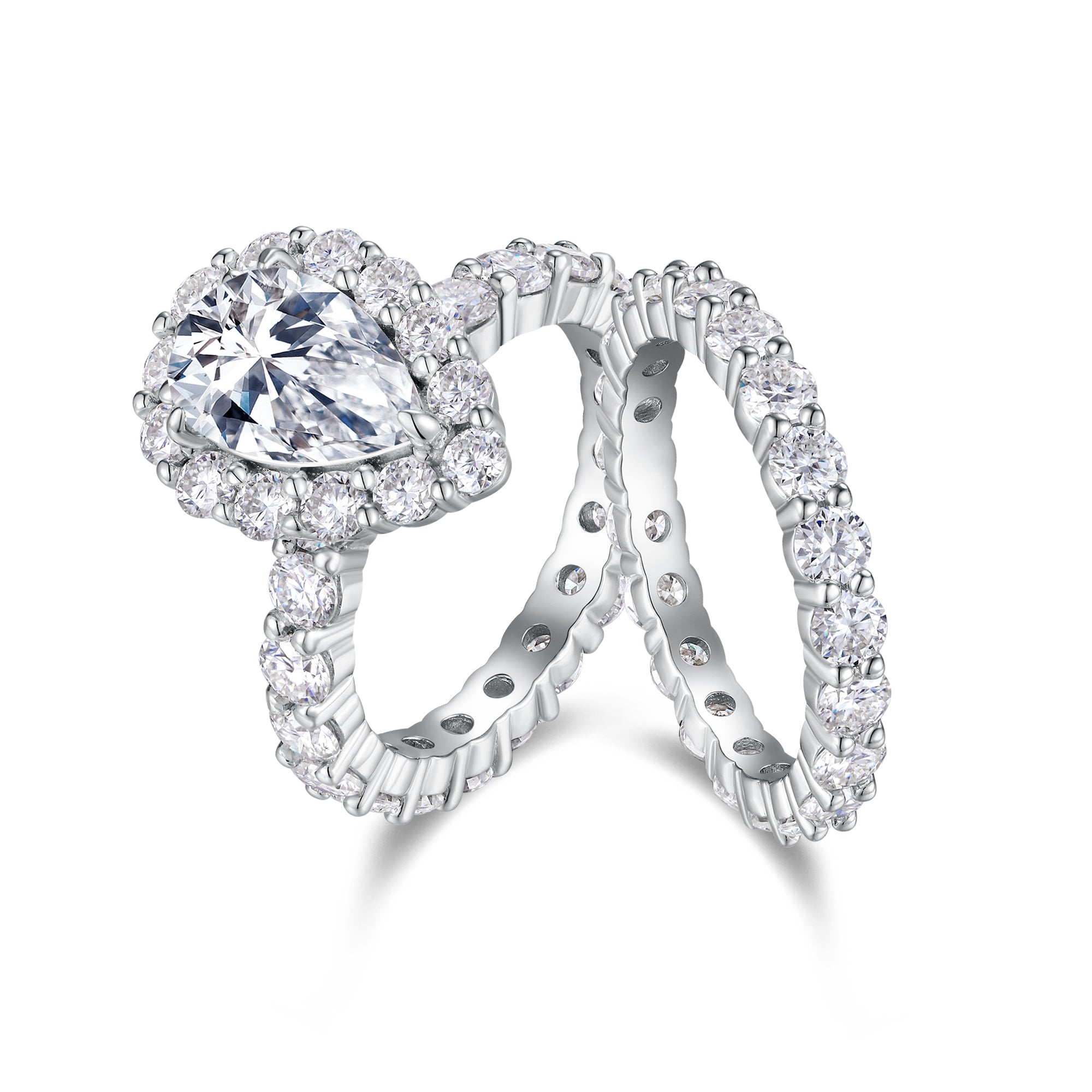 Devoted Dew Moissanite Ring Set in S925 Sterling Silver