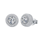 Hip Hop Wedding Zircon Stud Earrings Sparkling Unisex Daily Jewelry