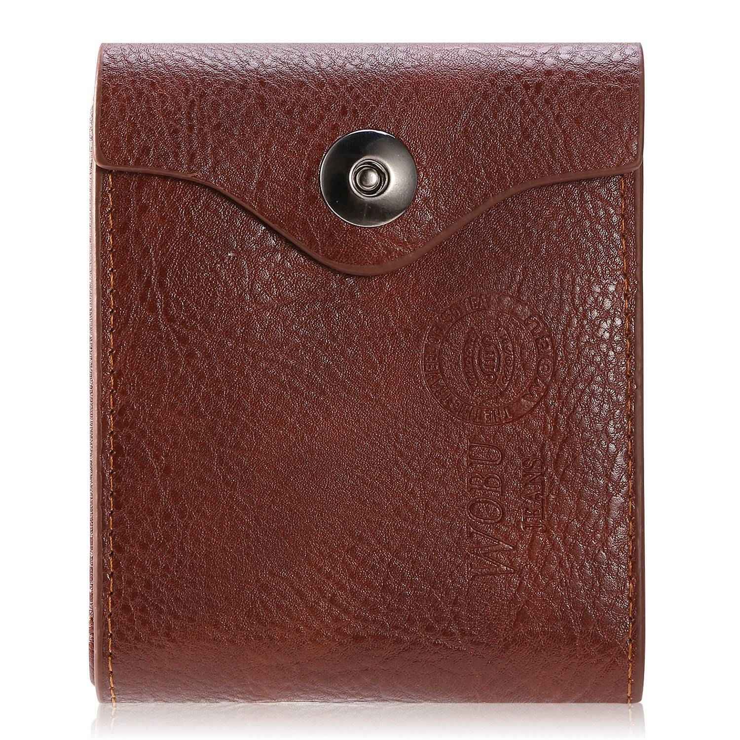 1Pc Men  Wallet PU Leather Purse Slim Card Holder Cases With 2 ID Window Coin Pocket