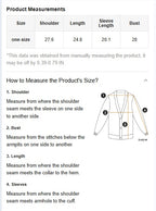Product measurements guide for Women's Oversized Faux Cashmere Cardigan Sweater Gold Trim Clashing Button Knit Fashion Sweater.