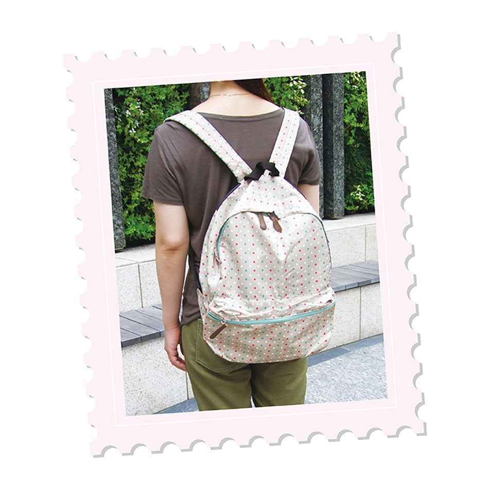 Casual School Bag Preppy Style Unisex Travel Backpack Rucksack W Pouch Protable